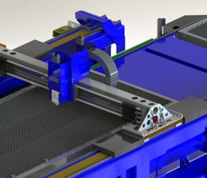 3d render of cnc cutting machine